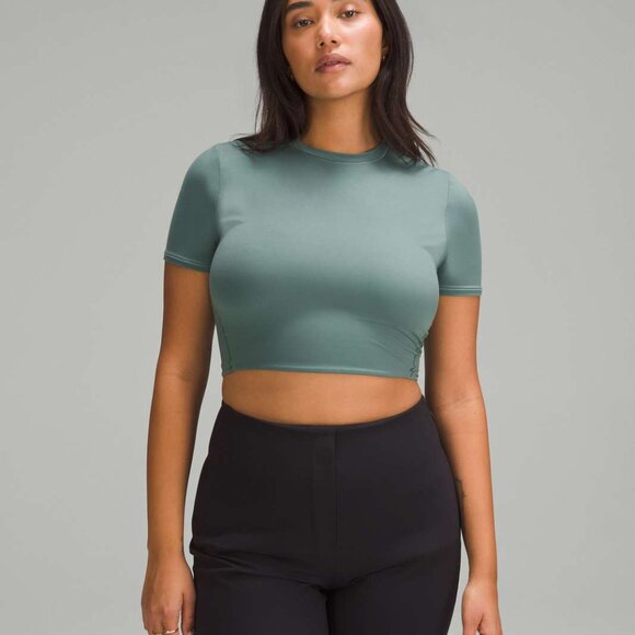 Lululemon Wundermost Ultra-Soft Nulu Crew Neck Cropped T-Shirt - Picture 1 of 11